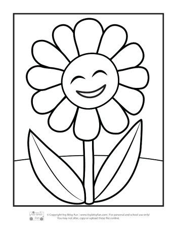 Learn how to draw flowers for kids pictures using these outlines or print just for coloring. Flower Coloring Pages for Kids - itsybitsyfun.com