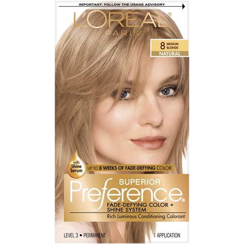 L Oreal Paris Superior Preference Fade Defying Shine Permanent Hair Color Medium Blonde