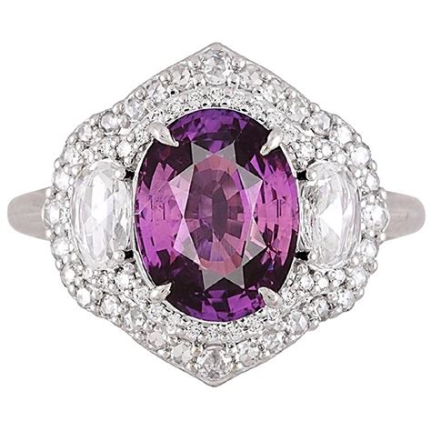 Designed by irina ferry exclusively for. GIA Certified 3.31 Carat Purple Sapphire and Diamond Ring ...