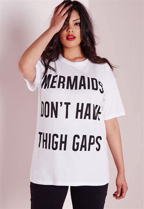 Missguided Plus Size Mermaids Slogan T Shirt