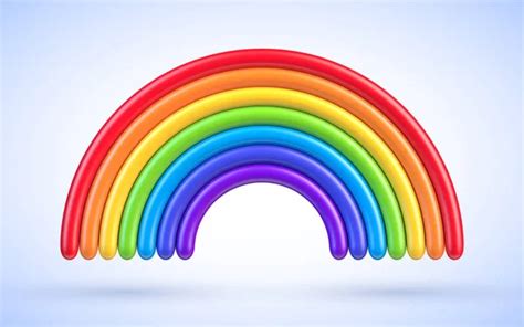 Colorful Rainbow Arch 3d Vector Illustration Plasticine Or Clay Design