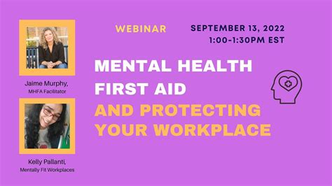 Mental Health First Aid And Protecting Your Workforce Youtube