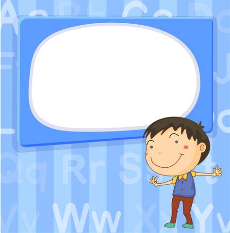 Border Template With Boy On Blue Background 445000 Vector Art At Vecteezy