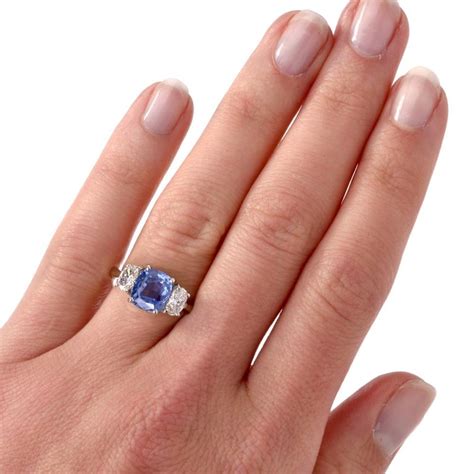 See more ideas about sapphire, engagement rings sapphire, jewelry. No Heat Blue Ceylon Sapphire Diamond Three-Stone ...