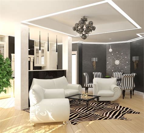 Дизайн гостиной в квартире, дизайн кухни, дизайн столовой, визуализация, дизайн интерьера # ...
