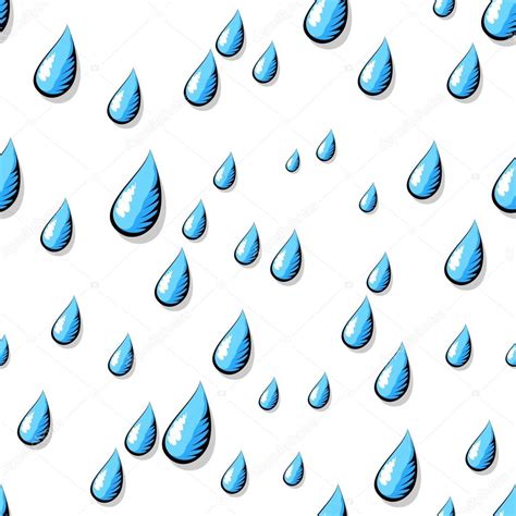 Water Drops Seamless Pattern Rain Drops Falling Down Water Drops
