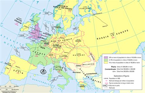 The Map Of Europe In 1850 A Look Back In Time World Map Colored