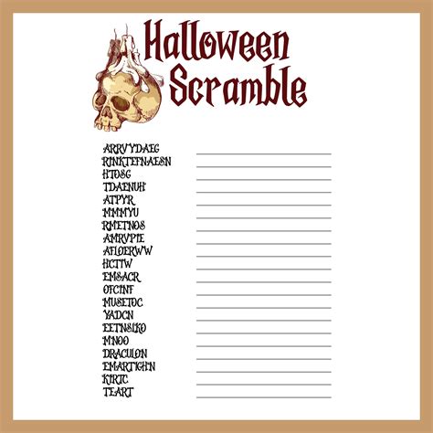 Printable Halloween Words