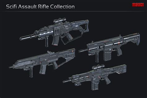 Scifi Assault Rifle Collection 3d Guns Unity Asset Store