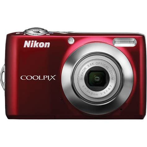Nikon Coolpix L22 Digital Camera Red 26198 B H Photo Video