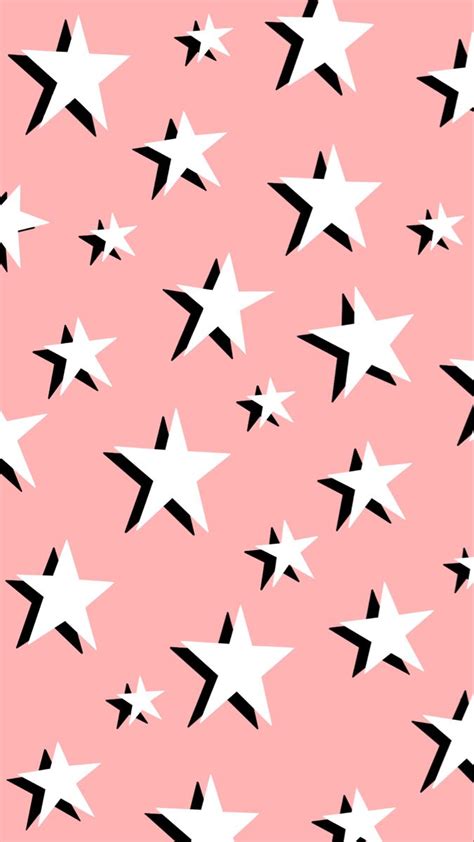 Pink Pastel Star Aesthetic Pattern Wallpaper Preppy Wallpaper