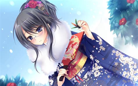 Wallpaper Illustration Anime Girls Traditional Clothing Lautes