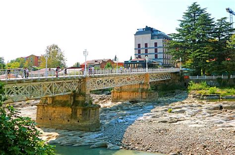 White Bridge Over The River Rioni One Of The Symbol Of Kutaisi City