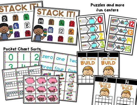 Counting Centers And Activities For Pre K And Kindergarten Number Recognition Subitizing And