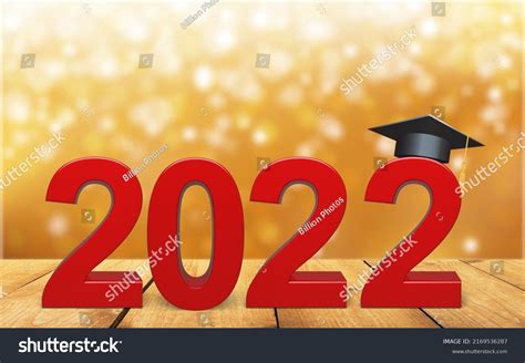 Graduation Number 2022 Wearing Graduate Hat Stock Photo 2169536287