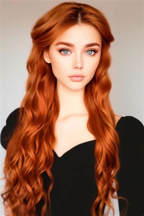 A Woman With Long Red Hair And Blue Eyes