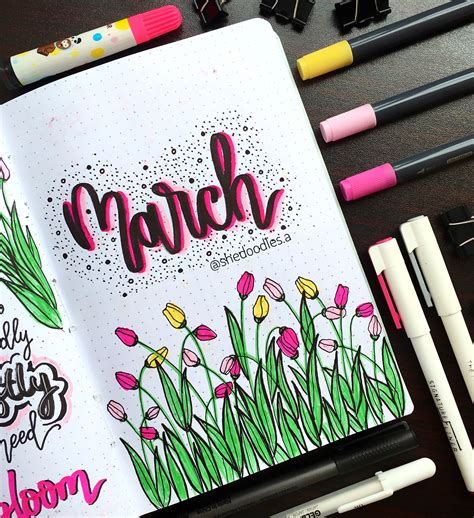 My Title Page For The Month Of March I Chose Tulips As My Theme For