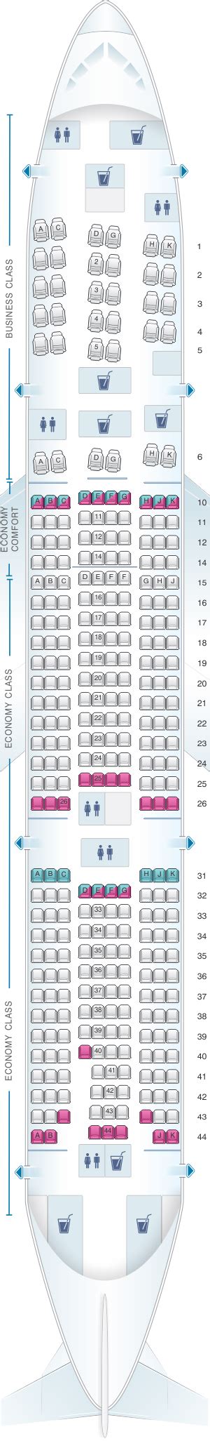 Seat Map Klm Boeing B777 200er New World Business Class Seatmaestro