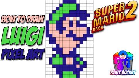 How To Draw Luigi From Super Mario Bros 2 8 Bit Pixel