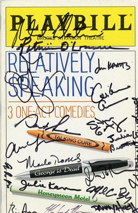 RELATIVELY SPEAKING - Broadway Cast AUTOGRAPH Signed Playbill