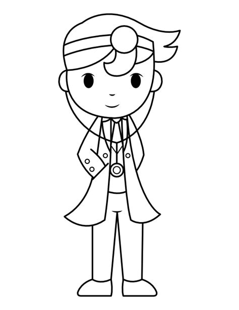 Printable Male Doctor Coloring Page