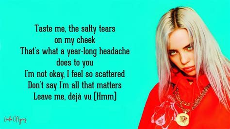 The chords are very simple but create an eerie sounding song that fits her style of music perfectly. Billie Eilish - listen before i go (Lyrics) - YouTube