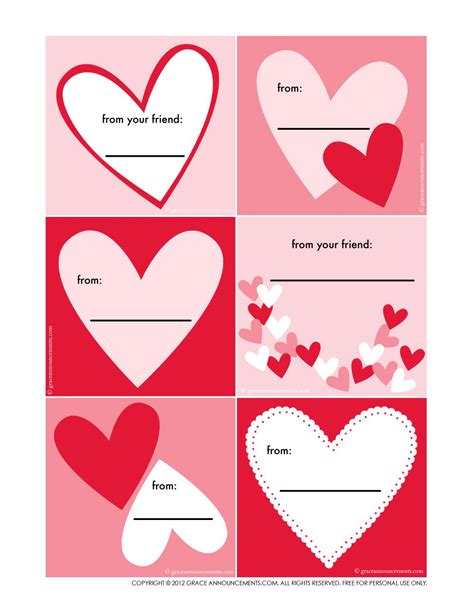 Valentine Card Template For Kindergarten