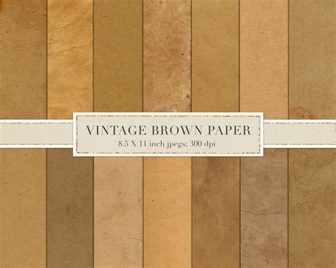 Vintage Brown Paper Textures Old Papers Printable 85 X 11 Etsy Uk