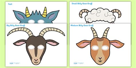 the three billy goats gruff role play masks