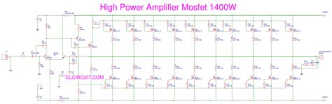 This stereo amplifier circuit diagram is cheap and simple. 1400 Watt High Mosfet Power Amplifier - Electronic Circuit