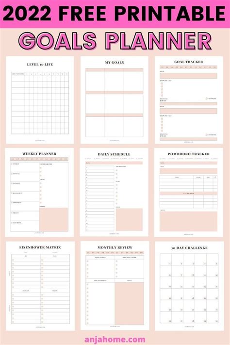 Goal Setting Template Free Printable 2024 Planner AnjaHome Goal