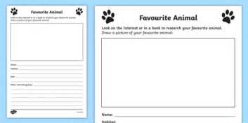 Favourite Animal Worksheet Worksheet Worksheet