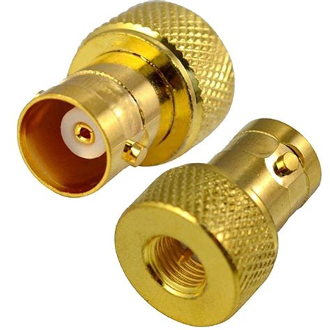 2pcs Rf Coaxial Adapter Sma Male To Bnc Female Rf Connectors Gold