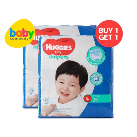 Huggies Dry Taped Diapers Super Jumbo Pack Large 68s Buy 1 Take 1ldx