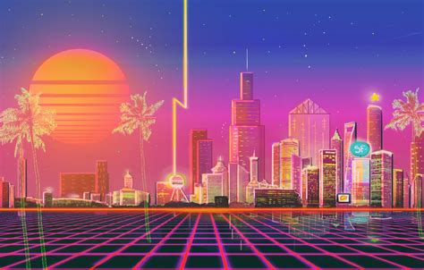 80s Wallpaper Discover More 80s City Neon Retro Retrowave Wallpaper
