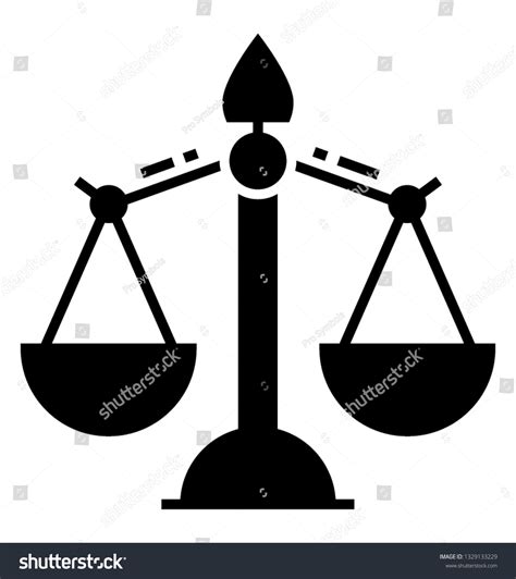 Balanced Scale Scale Justice Solid Vector Stock Vector Royalty Free