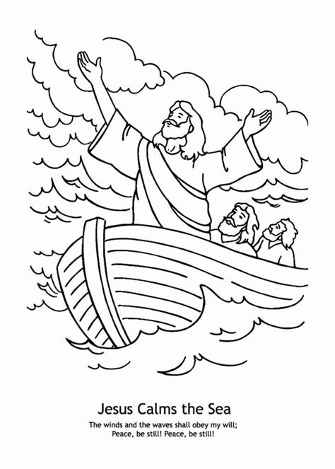 Jesus Calms The Storm Coloring Page Coloring Home