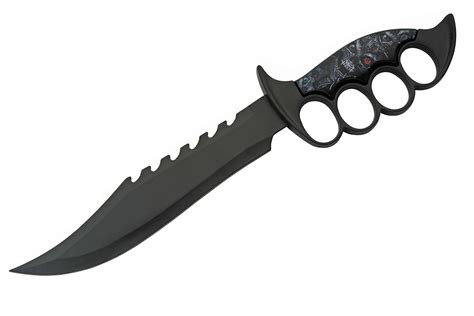 Fantasy Knuckle Knife 1325 Overall Black Sawback Blade R