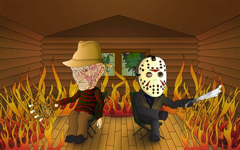 Freddy Vs Jason Wallpaper Jason Voorhees Freddy Krueger Artwork