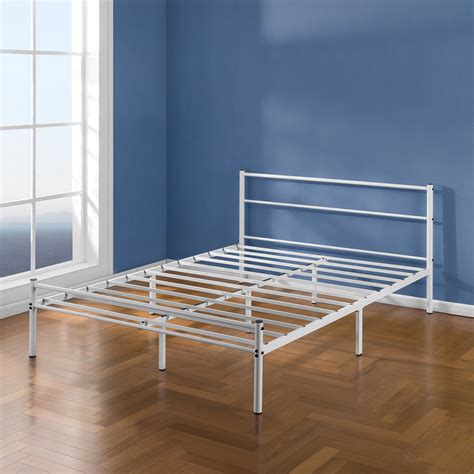 Zinus Geraldine White Metal Bed Frame With Headboard And Footboard