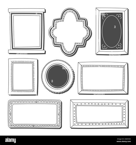 Hand Drawn Doodle Frames Collection Vector Stock Vector Image And Art Alamy