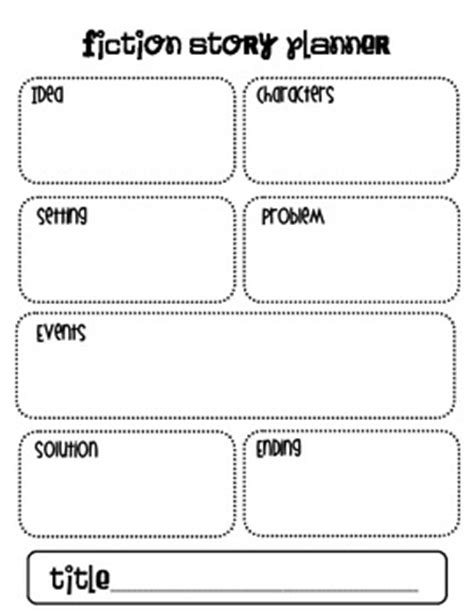 fiction story planner graphic organizer  creative classroom lessons