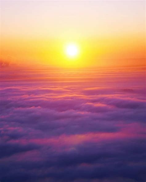 Hd Wallpaper Above The Clouds Fogs During Golden Hour Sky Sunset