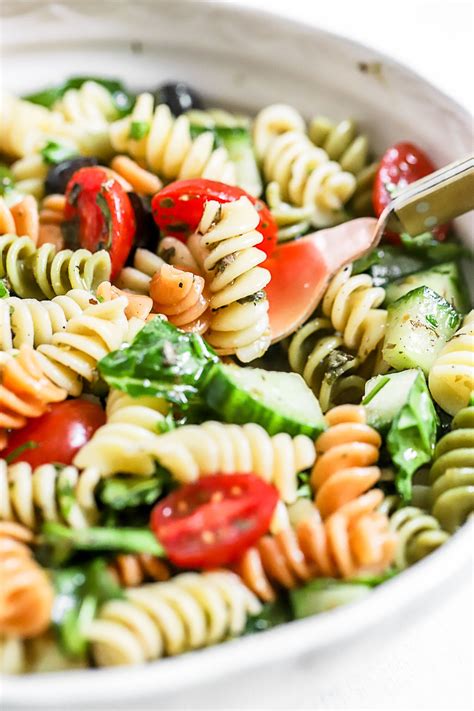 This easy recipe starts with garden fresh veggies and tender pasta, i create a very simple dressing to allow the summery flavors of the vegetables to shine through. Simple Summer Pasta Salad - Peanut Butter Fingers