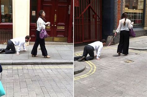 Woman Leads Man Around On Leash On London Street People Take Photos Information Nigeria