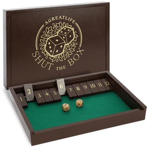 agreatlife wooden shut the box game deluxe wooden four player old fashioned dice box nostalgic