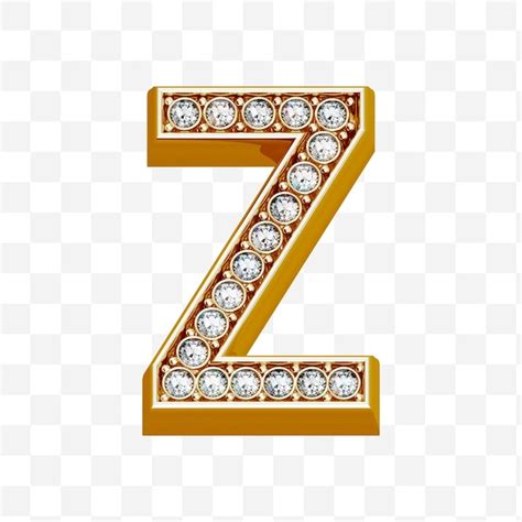 Alfabeto Letra Z De Oro Y Diamantes Aislado Archivo Psd Premium