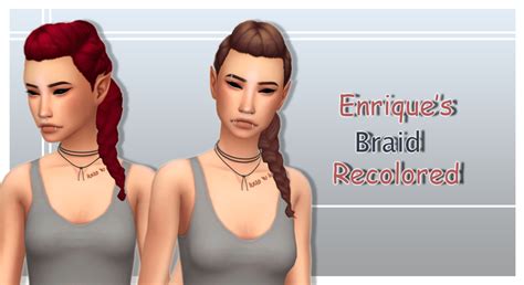 Tranquilitysims Enriques4‘s Braid Hair Recolored In Wms Naturals