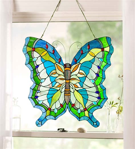 Hanging Stained Glass Butterfly Wind And Weather