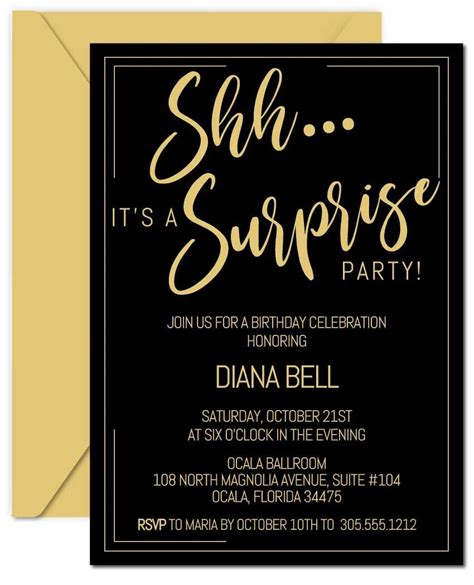 Surprise Birthday Invitations Templates Free Printable Word Searches